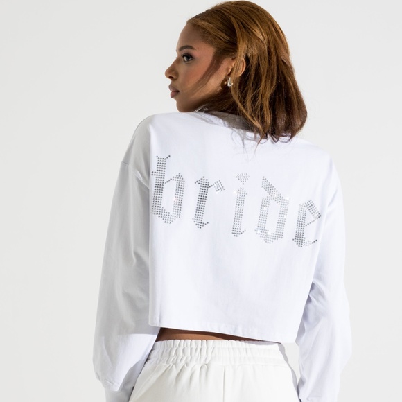 Bride Rhinestone Longsleeve Crewneck Shirt - Picture 5 of 5